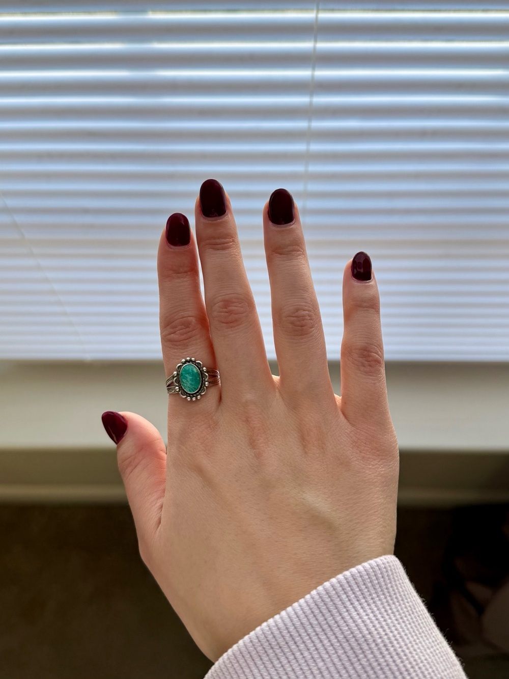 Sterling Silver Oval Stone Ring - Women's Ring
